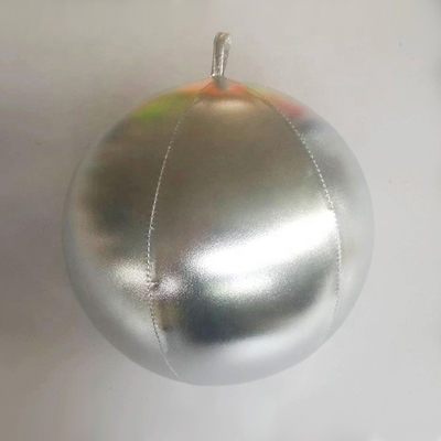 Silbernes Disco-Kissen Aufblasbare Weihnachtskugel Ballon mit Polyester-Haut-PVC-Innenkugel