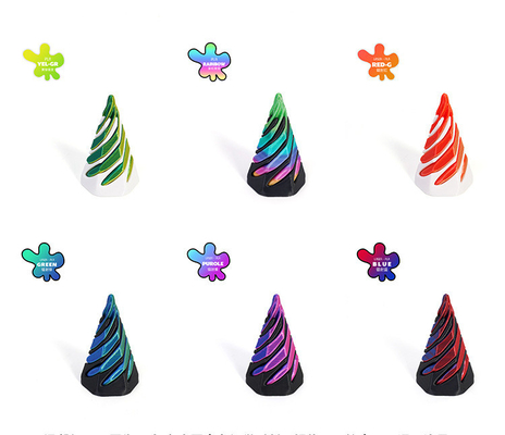 PLA 3D-gedruckte Vortex-Dreh-Illusion durch die Pyramide gehen Fidget-Spielzeug für Kinder und Erwachsene
