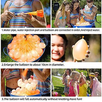 Party 3 Inch 3 Bunch 111 Stücks Schnellfüllende Wasserballons für Kinder Sommerspielzeug
